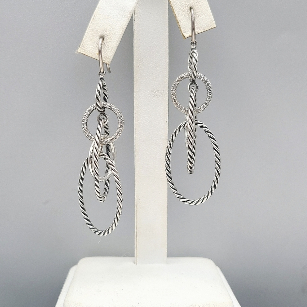 David Yurman Mobile Drop Earrings With Diamonds - Picture 2 of 3